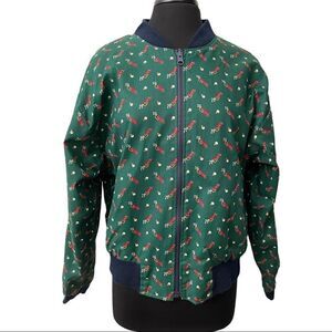 Vintage Vera Bradley Golf Club Print Reversible Bomber Jacket Size S